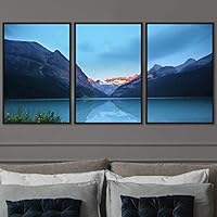 3 Piece Framed Canvas Wall Art Lake Landscape Canvas Prints Home Artwork Decoration for Living Room,Bedroom - 16