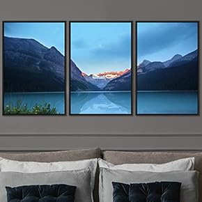 signwin 3 Piece Framed Canvas Wall Art Lake...
