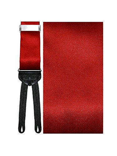 Silk Tuxedo Suspenders (Red)