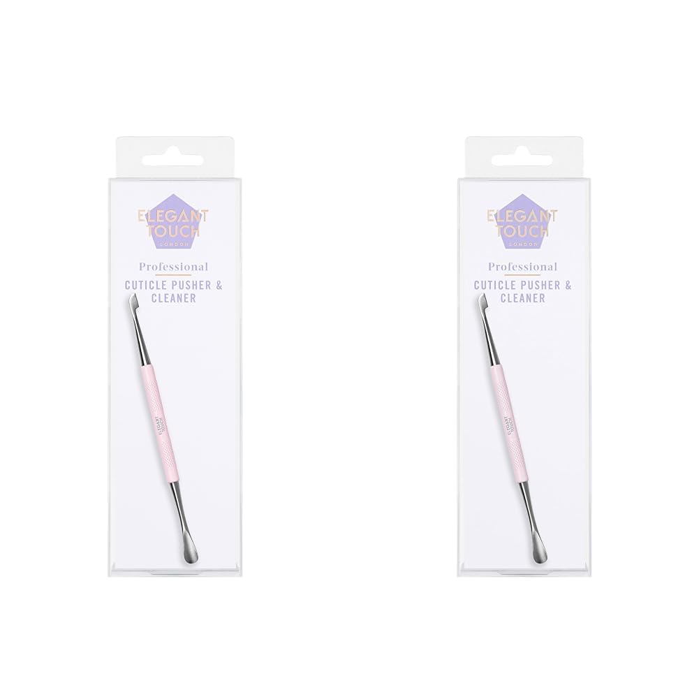 Elegant Touch Premium Implements Cuticle Pusher & Nail Cleaner (Pack of 2)
