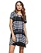 Romwe Loose Casual Short Sleeve Tie Dye Ombre Swing T-Shirt Tunic Dress Black S