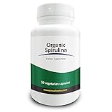 Real Herbs Organic Spirulina 750mg – Also Known as Blue Green Algae Powder – Highest Dosage Per Cap on Amazon, Supports Immune Function, Improves Overall Health – 50 Vegetarian Capsules