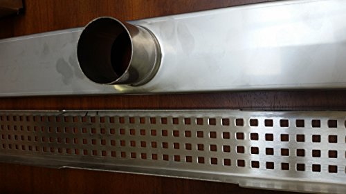 DreamDrain Brushed Stainless Linear Shower Drain Squares - 32 Inch