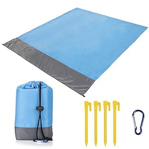 Remebe Stranddeken, extra groot, 210 x 200 cm, strandmat, waterdicht, zanddicht voor 4-7 volwassenen, picknickdeken met…