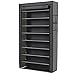 Blissun 10 Tiers Shoe Rack Shoe Storage Organizer Cabinet Tower with Non-Woven Fabric Cover (Grey)
