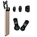 ELINKA 3 in 1 180 Degree Fisheye Lens & 10X Macro Lens & 0.65X Super Wide Angle Lens, Clip on Cell Phone Lens Camera Lens Kits for iPhone 7, 6s, 6, 5s Samsung,BlackBerry Most SmartphonesBlack