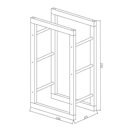 Loywe Kaminholzregal Kaminholzhalter Brennholzregal Feuerholzregal Kaminholzständer Brennholz Holzhalter aus Metall in… – Bild 3