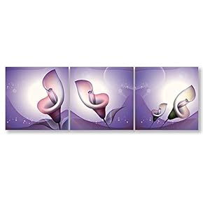 Wall26-3 Panel Canvas Wall Art- Beautiful Flowers -Giclee Painting Wall Bedroom Living Room Home Decoration - 12"x12"x3 Panels