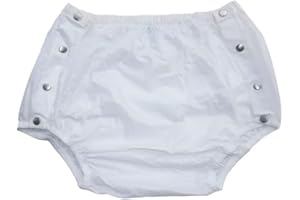 Haian Adult Diaper Cover with Snaps (M, White)