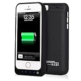 iPhone 5 Battery Case, SQDeal 4200mah Rechargeable External Battery Portable Charging Case Protective Cover Juice Power Bank for iPhone 5 5S 5C SE (Black)