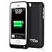 iPhone 5 Battery Case, SQDeal 4200mah Rechargeable External Battery Portable Charging Case Protective Cover Juice Power Bank Stand for iPhone 5 5S 5C SE (Black)