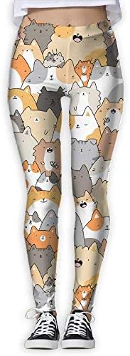 Womens Corgi Doodle Fitness Yoga Pants Sport Workout Lightweight Leggings