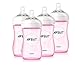 Philips Avent 4 Pack Natural Polypropylene BPA Free Bottles, Pink, 9 Ounce