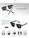 LUENX Men Semi Rimless Polarized Sunglasses Women UV 400 Protection Black Lens Black Glossy Retro Classic Frame 51MM,with Case