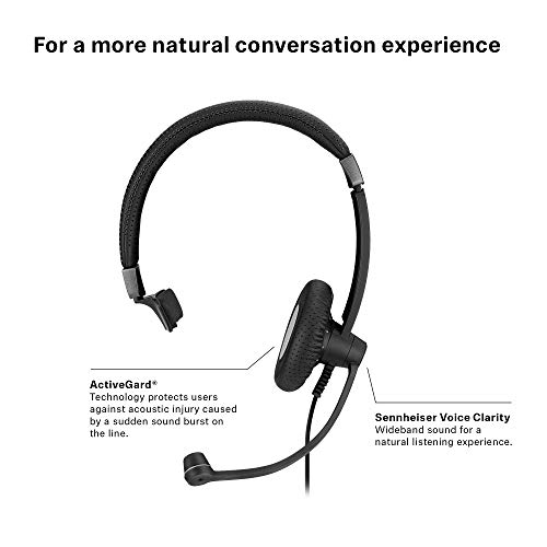 Sennheiser SC 45 (507082) - Single-Sided Business Headset | For Mobile Phone and Tablet | with HD Sound & Noise-Cancelling Microphone (Black)