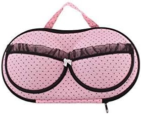 Quirky Perks Deluxe Women's Underwear Case Travel Portable Storage Bag Box Protect Bra Panty Lingerie Organizer (Colour May Vary) (Pink and Black)