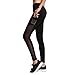 Imido Women's Yoga legging Mesh Tights Sport Workout Running Pants with Side Pocket (S)