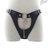Faux Leather Female Chastity Belt Sexy Adjustable Fetish Bondage Underwear Panties with Lock Adult Games Sex Products for Couple