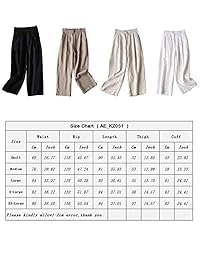 Pantalones capri para dama, 100% lino, con cintura elástica