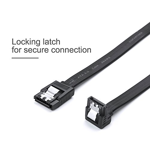 Syntrific 90 degrees SATA Cable 3.0 18 Inches 6 Gbps SATA III Locking Latch Cables, Pack of 5,COMPATIBLE with popular SATA equipped devices