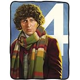 Doctor Who 4th Doctor Fleece Throw Blanket - Officially Licensed Doctor Who Soft Fleece Throw