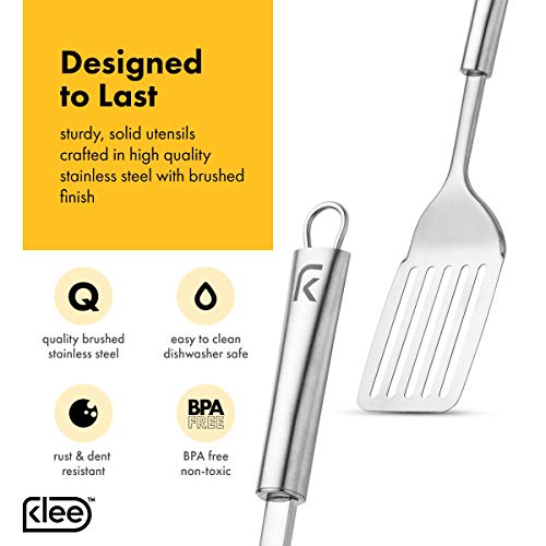 Klee 6-Piece Stainless Steel Kitchen Utensil Set with Holder - Thumbnail 2