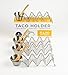 Taco Shell Stand Up Holders - 4 Pack Premium Stainless Steel Oven, Dishwasher Safe Taco Holder, Holds 3 Tacos Each Keeping Shells Neat and Upright, Also Comes With 4 Salsa Cups and 4 Wooden Spoons
