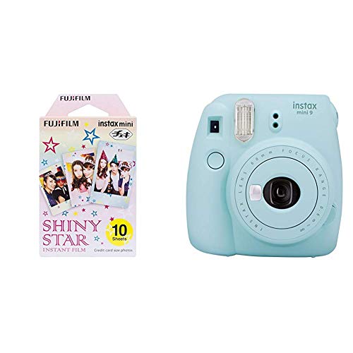 Fujifilm Instax Mini Monopack de 10 Films pour développement instantané Shiny Star & - Instax Mini 9 - bleu glace - appareil seul