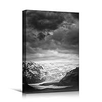 Canvas Wall Art Expressive Landscape Chic Dramatic Duotone Hallway Landscape Mountain Photography - 12x18 inches