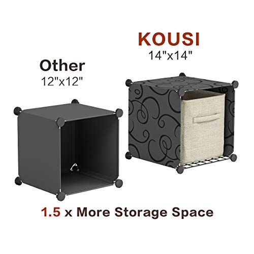KOUSI Large Cube Storage -14"x18" Depth (6 Cubes) Organizer Shelves Clothes Dresser Closet Storage Organizer Cabinet Shelving Bookshelf Toy Organizer - Thumbnail 4