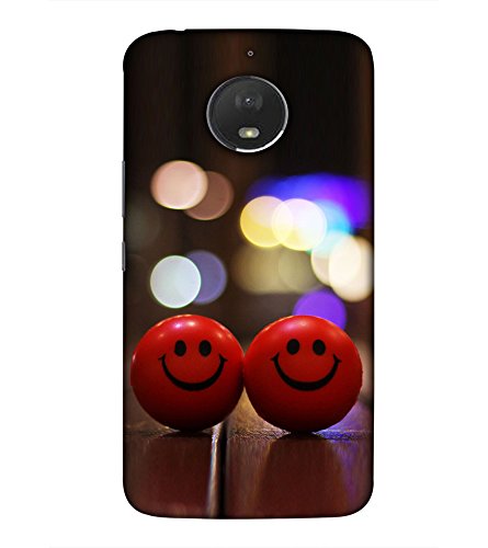 PrintVisa Designer Back Case Cover for Motorola Moto E4 Plus (red Amazing Smileys Dusky Background)