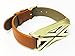 BSI Brown Leather Replacement Bracelet With Unique Style Gold Metal Housing For Fitbit Flex Smart Band