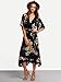 Milumia Women's Boho Deep V Neck Floral Chiffon Wrap Split Long Dress