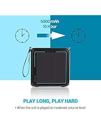 Altavoz solar Bluetooth de Renogy, altavoz inalámbrico portátil con banco de alimentación del cargador, bajos intensos, tiempo de reproducción de 10 horas, modos de iluminación LED dual, IPX5 a prueba de agua para acampar, viajes, fiesta en la piscina