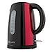 Odette Fast Boil 7 Cups (1.7 Liter) BPA-Free Red and Black Electric Hot Water Kettle for Tea, Coffee with Auto Shut Off, Boil Dry Protection and Cool Touch