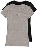 2 Pack Zenana Women's Basic V-Neck T-Shirts