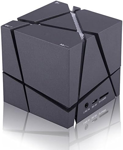 JIESLINK® mini Hi-Fi Portable Bluetooth Stereos Magic Cube Speaker Ambient Lighting SoundBox For all Bluetooth Enable Devices - TF Card Support / Build-in FM Radio / Touch Control, Black