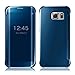 Hovisi Luxurious Shiny Flip Case Cover Samsung Galaxy S7 Edge (Blue)