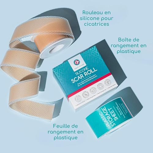 Silicone Dressing Roll [2m], Gel for Post-Caesarean & Cheloid Scars with Medi Grade Storage Strip, Fast & Effective Healing Plaster