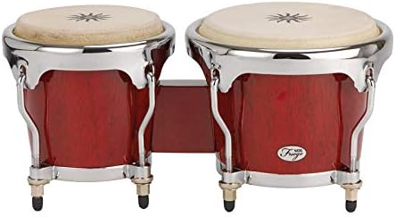 NatalFuego Series Natural Wood Bongos in Gloss Red