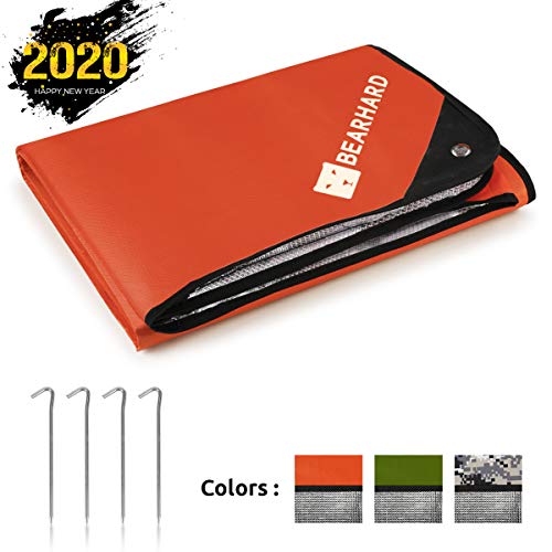 Bearhard Heavy Duty Emergency Blanket, Emergency Tarp, Insulated Blanket, Thermal Waterproof Survival Space Blanket for Hiking, Camping Orange