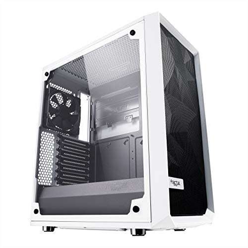 Fractal Design Meshify C - Compact Mid Tower Computer Case - Airflow/Cooling - 2X Fans Included - PSU Shroud - Modular Interior - Water-Cooling Ready - USB3.0 - Tempered Glass Side Panel - White (Best Pc Case In The World)