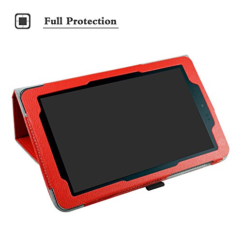 Sprint Slate 8" Tablet Case,Mama Mouth PU Leather Folio 2-Folding Stand Cover for 8" Sprint Slate 8 (AQT80) / Sprint Slate 8 Plus Android Tablet,Red - Thumbnail 2
