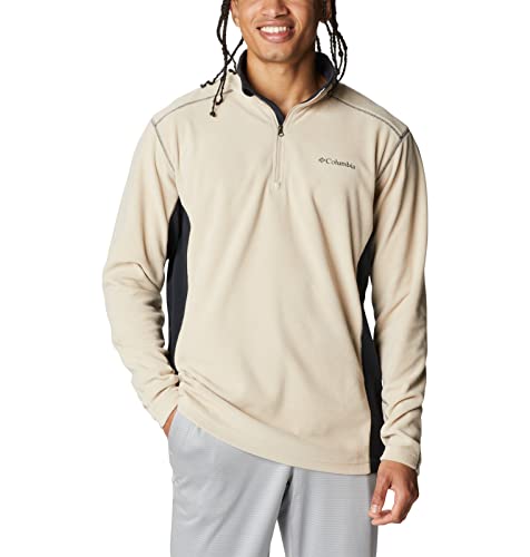 Columbia Mens Klamath Range II Half Zip Fleece Jacket, Ancient Fossil/Black, XX…