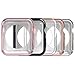 Simpeak 5PACK Soft Back Case Compatible with Apple Watch Series 9 8 7 (41mm 45mm) Series 6 SE 5 4(40mm 44mm) Series 3 2 (38mm 42mm),Clear/Black/Pink/Rose Gold/Silver, (No Screen) (44mm)