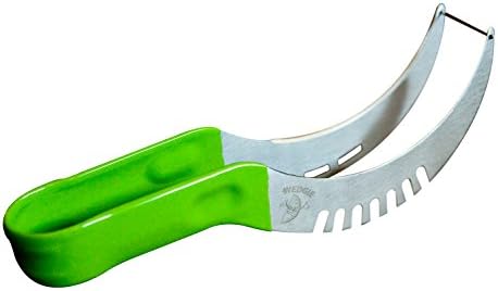 Wedgie Watermelon Cutter, Melon Slicer, Premium Corer Knife, Easy cutting- Non-Slip Easy Grip Silicone Handle Brushed Stainless Steel, Multiple Colors