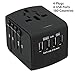 Universal Travel Adapter，Bobel All in One Converters Wall Charger AC Outlet Plugs with 2.4A 4xUSB for UK, AU, Africa, Japan, Spain, India, Italy, etc