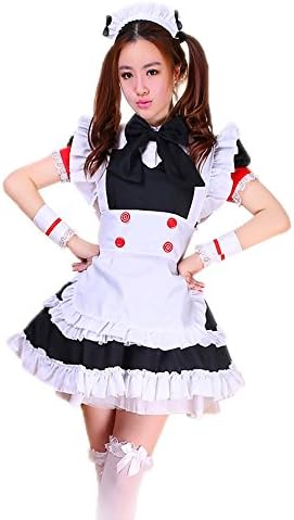 Sheface Women's 5-Piece Set Housemaid Uniform Fancy Dress Lolita Costume