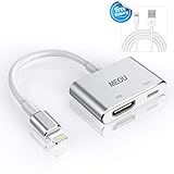 HDMI Adapter Converter Compatible iPhone X 8 7 6 5 iPad iPod HDMI Adapter Converter,Meou Digital AV Adapter, 2018 Latest Plug Play 1080P Audio AV Connector (Charging Cable is Included)