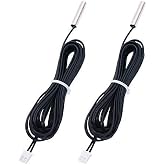 TWTADE 2 Pcs 3M 10K B3950 Thermistor Temperature Sensor,able to Support -25 to 125 Degree Celsius,Sensitive NTC Temperature Sensor Probeprobes has 5 * 25mm Stainless Steel housing NTC-3M-2P